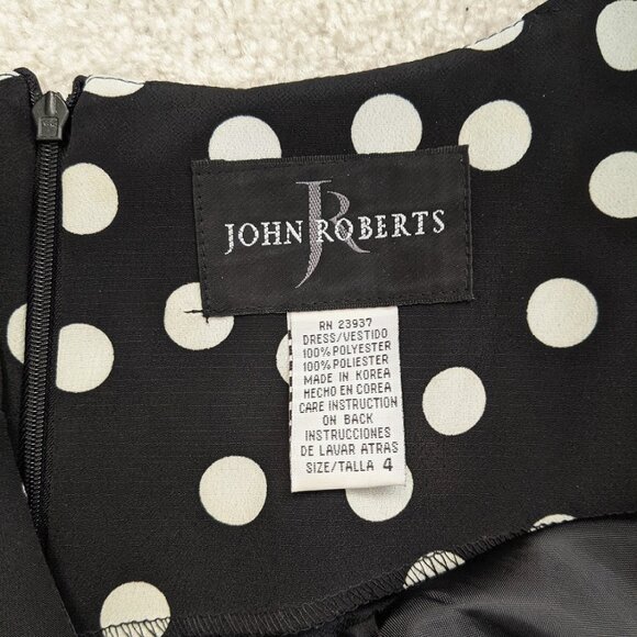 John Roberts black white polka dots dress sz 4 - Picture 2 of 2